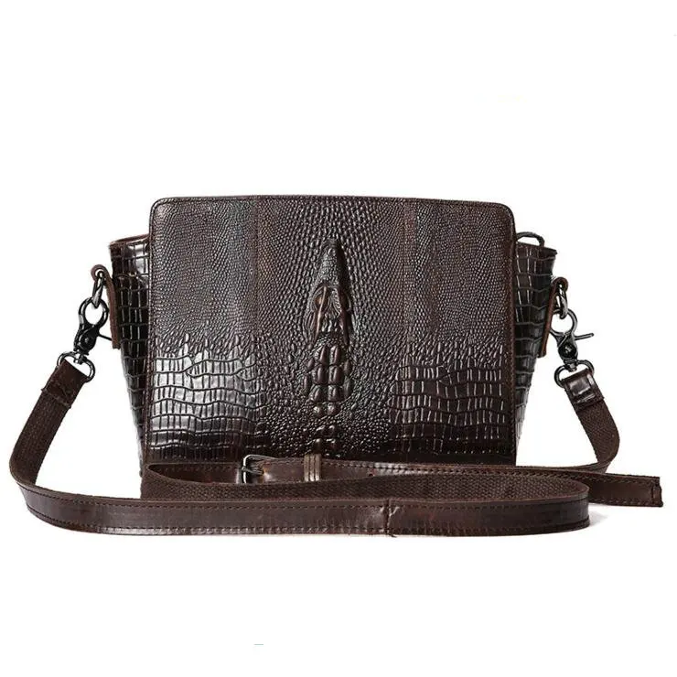 

100%Genuine Leather Brand handbag 2017 Aslant messenger bag The European and American crocodile grain fashion female package