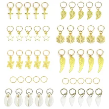 50 шт., заколка для волос, дредлок, бисер, лист, звезда, оболочка, сделай сам, заколка для волос, для плетения, для наращивания волос, аксессуары, регулируемые