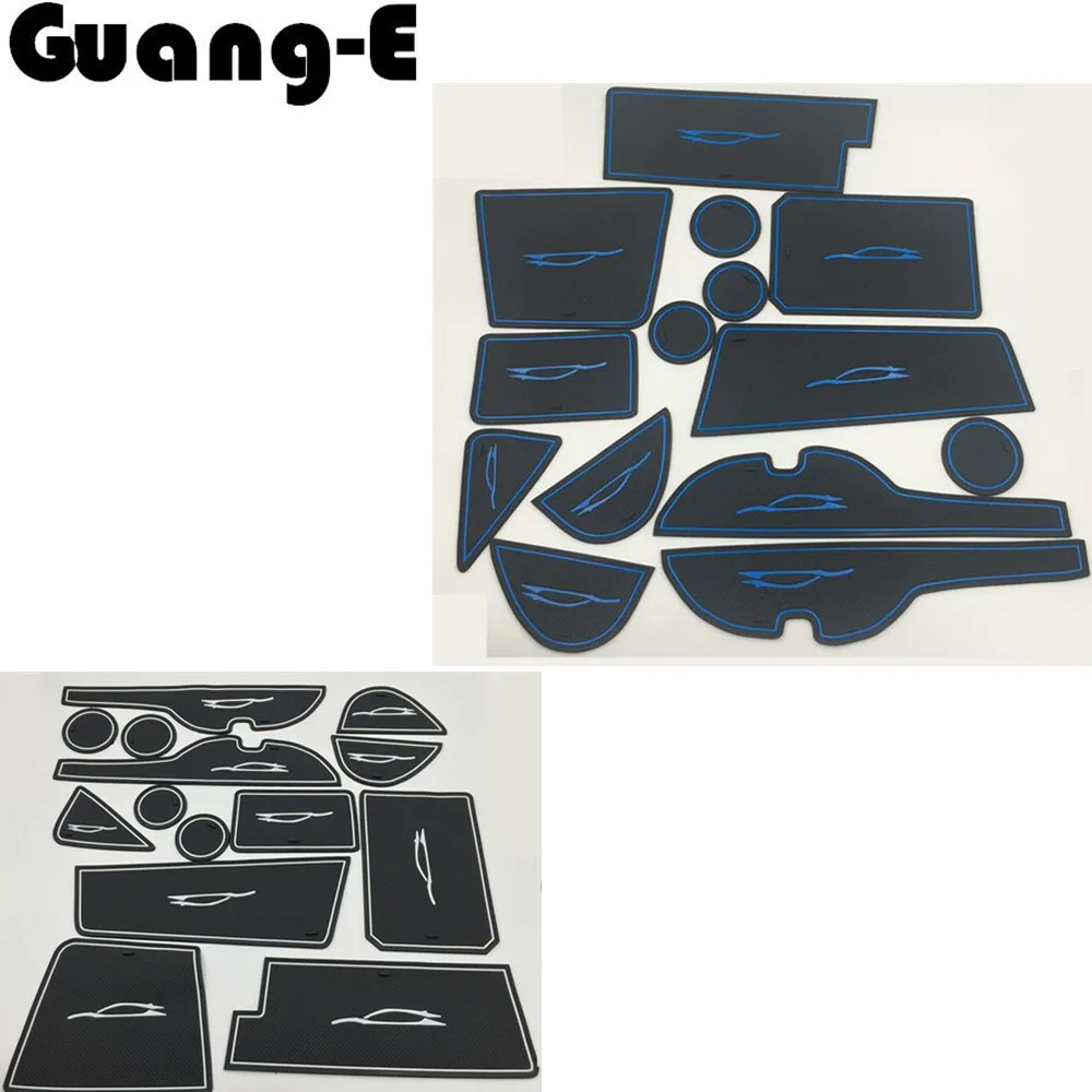 Car Groove Gate Slot Armrest Storage Rubber Non-Slip Mats Mat Stick Door Pad/Cup 14pcs For Toyota Rav4 2014 2015