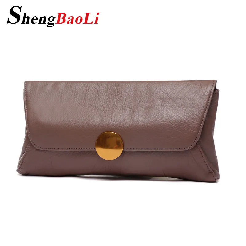 Shengbaoli Genuine font b Leather b font Women Party Day Clutches Shoulder Bag Women font b