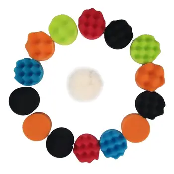 

15 Pcs 80mm (3inch) Buffing Polishing Sponge Pads Kit For Car Polisher Buffer New