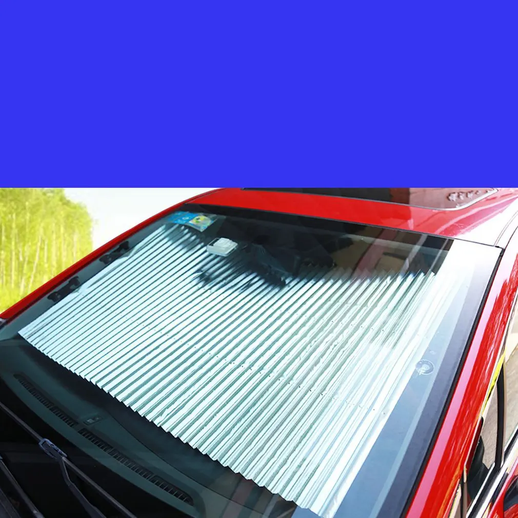 Автоматический выдвижной солнцезащитный козырек для лобового стекла, больше размеров, выдвижная Автомобильная передний солнцезащитный козырек, летний Задний защитный козырек для автомобиля, предотвращающий тепло