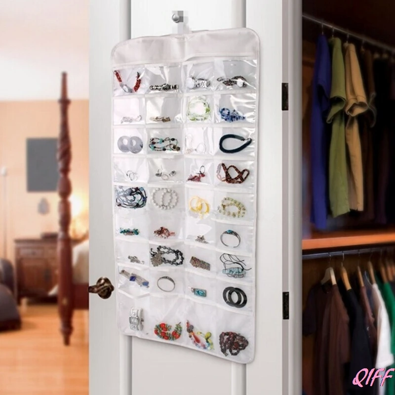 

72 Pocket Jewelry Hanging Storage Organizer Holder Earring Bag Pouch Display Hot