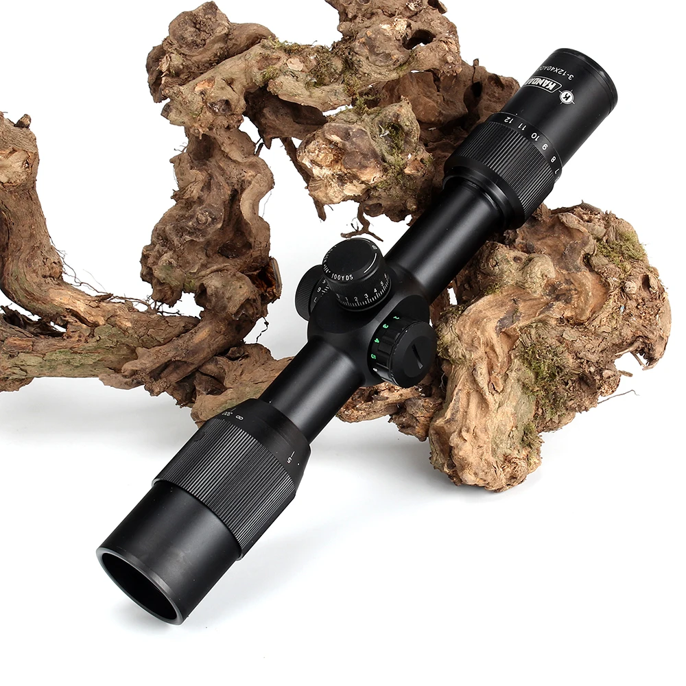 KANDAR 3-12X40 AOQ First Focal Plane Hunting Riflescopes Red Green Illuminated P4 Glass Etched Reticle Turrets Lock Scope (7)