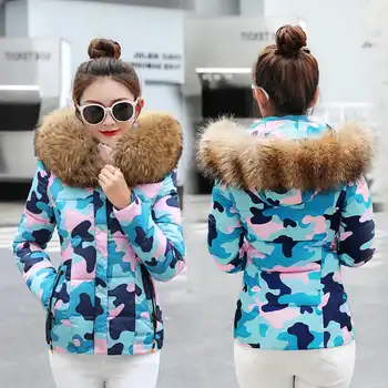 winter jacket women Parkas for Coat Fashion Female Down Jacket With a Hood Large Faux Fur Collar Coat 2019 manteau femme hiver