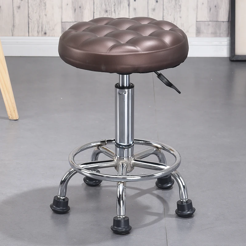 Регулируемая спинка барное кресло офисное кафе мебельный комплект вращающийся стул вращающийся подъемный стул высокий барный стул круглый стул - Цвет: Шоколад