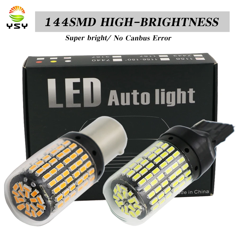 YSY 2 шт. 3014 144 SMD Canbus Автомобильные светодиодные сигнальные огни без ошибок вспышки