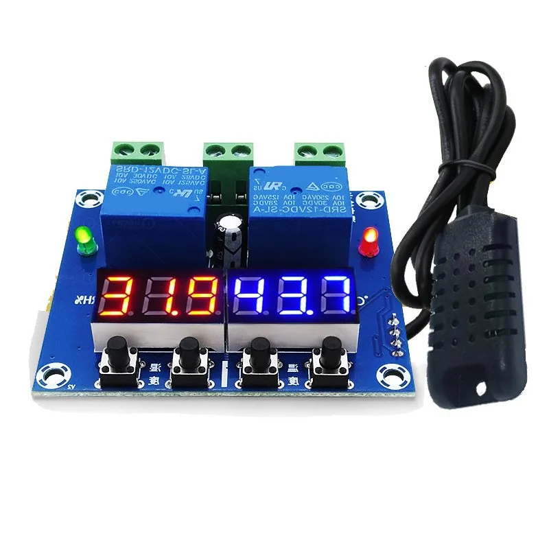 

XH-M452 Thermostat Temperature Humidity Control Thermometer Hygrometer Controller Module DC 12V LED Digital Display Dual Output