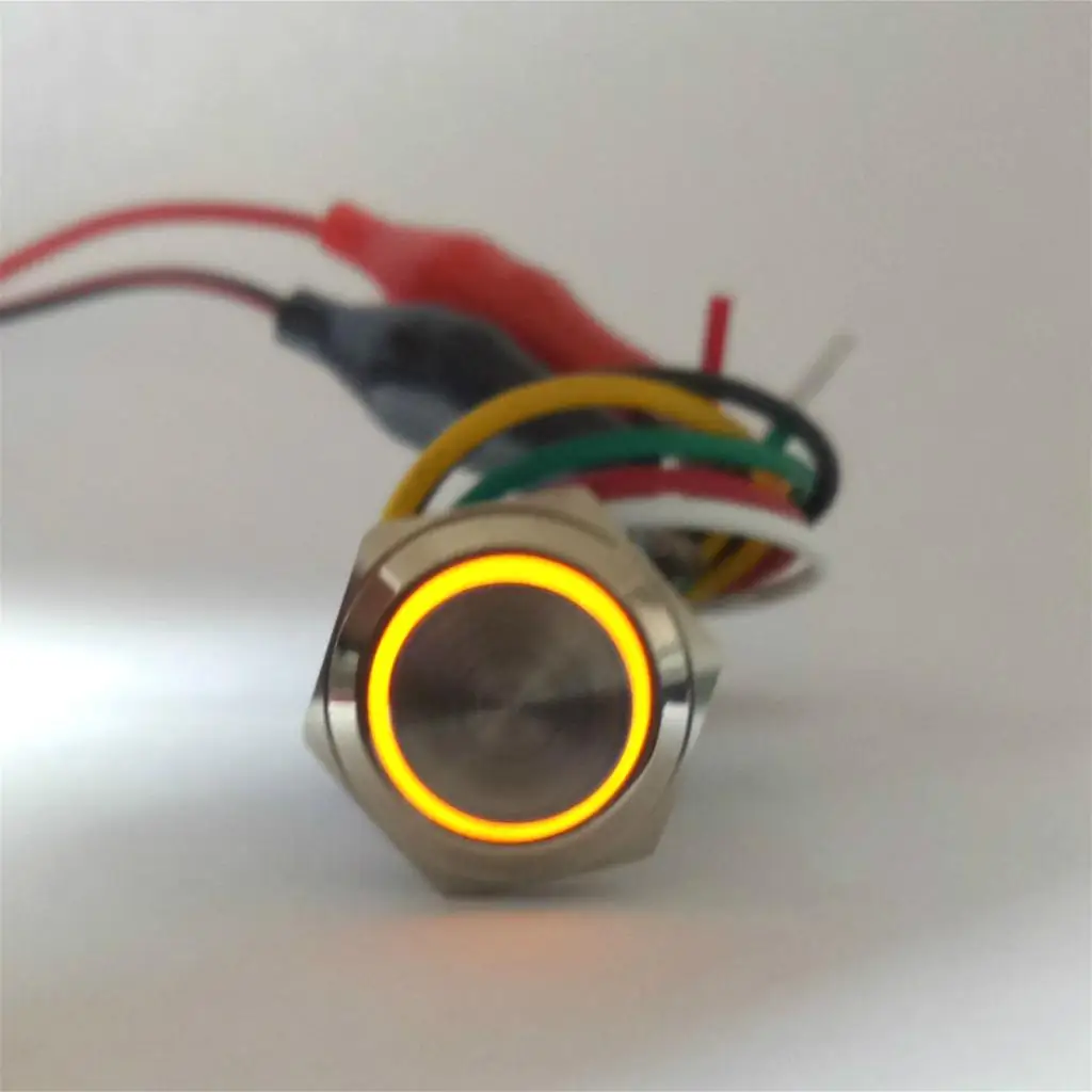 

16mm 3-6V Latching/Self-locking Push Button Switch w/ Wire Connector Socket