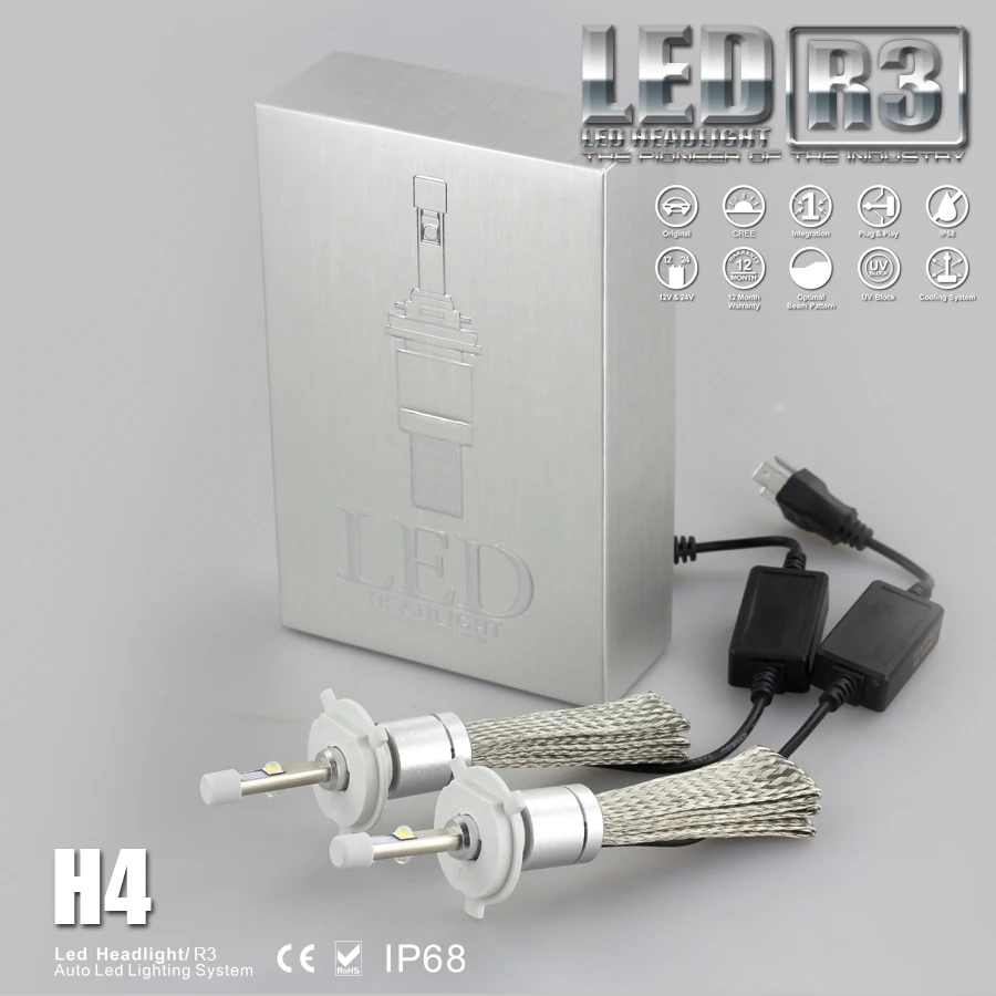 

1 Set 2015 Newest H4 80W 9600LM CRE LED Headlight XHP-50 LED CHIPS Auto Truck 12/24V  Xenon White 6K Driving Fog Lamp H1 H3 H7