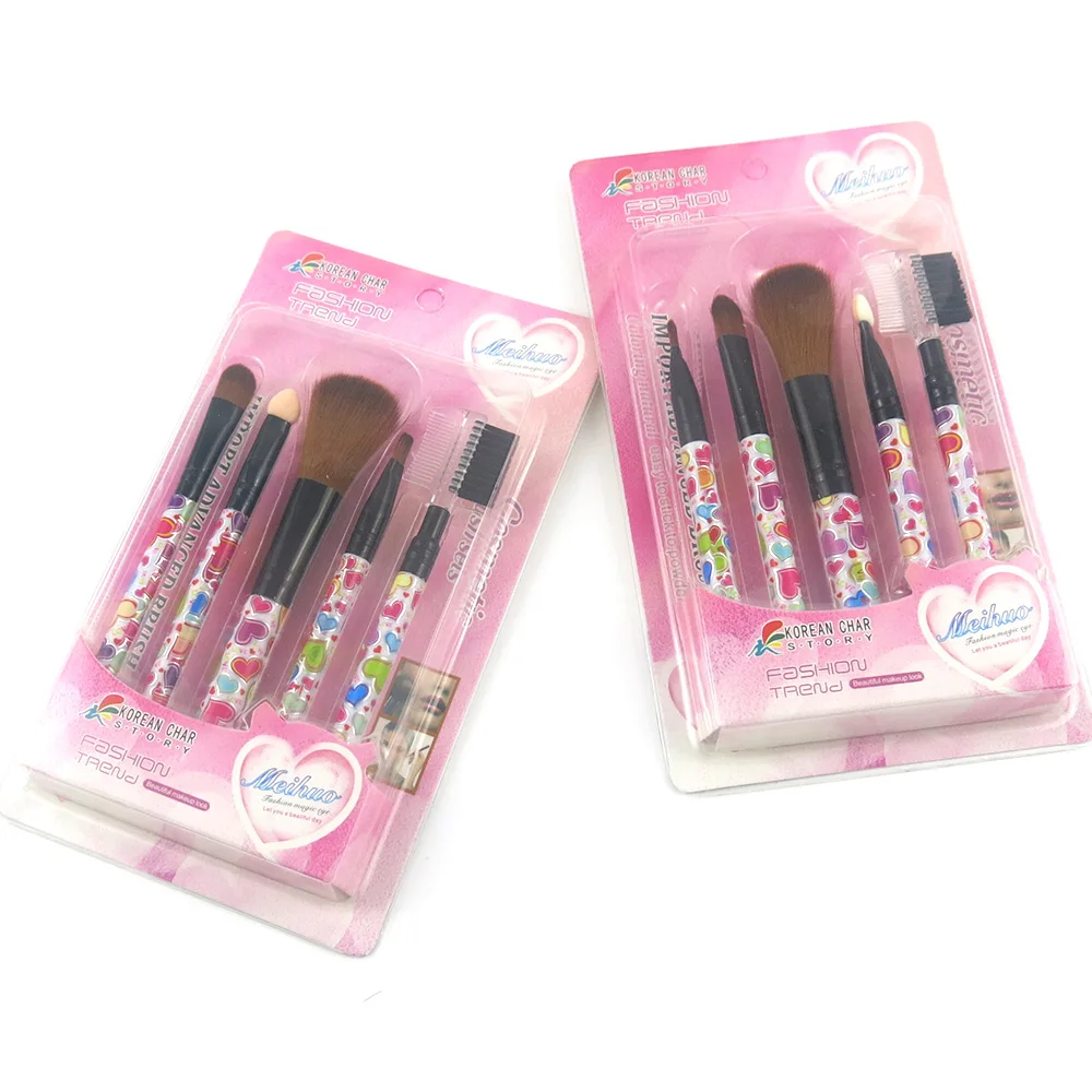 

2 Sets Makeup Brush Set Eyebrow Eyeliner Eye Shadow Brush Powder Foundation Blusher Personal Make Up Tool Plastic Handle Brush