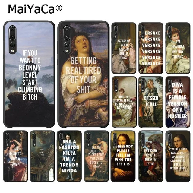 MaiYaCa классический художественный мемы цитаты для iPhone 4S SE 5C 5S 6 6S 7 8 Plus X XR XS MAX черный