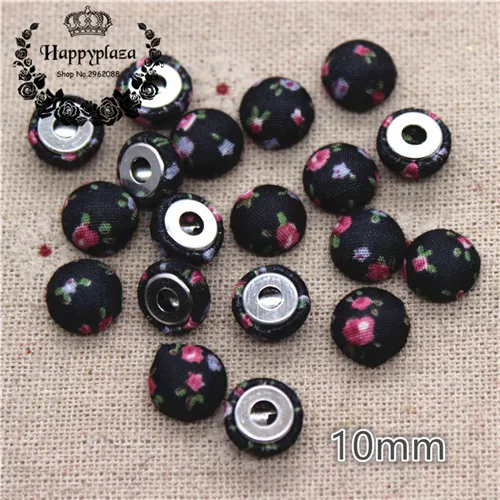 10mm 50pcs 50 шт 10 мм полупросверленная половинная дыра цветок покрытая тканью, круглая пуговица домашний сад ремесла Кабошон скрапбук волосы мяч центр - Цвет: 10mm 50pcs