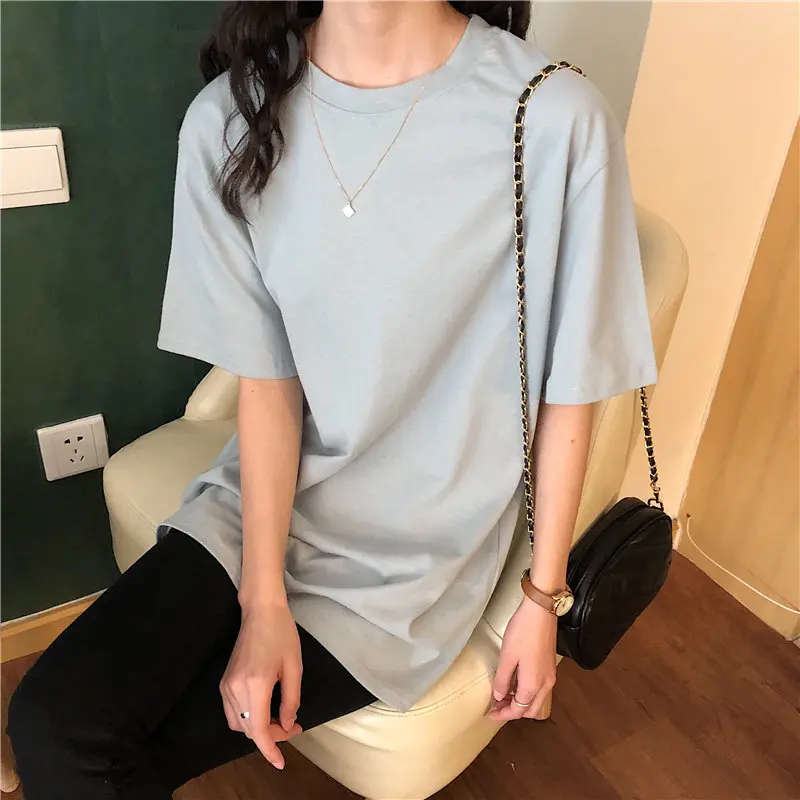 Alien Kitty 2019 New Soft Free Loose Hot Sale Solid Fresh Summer New T-shirt Women Fashion Natural