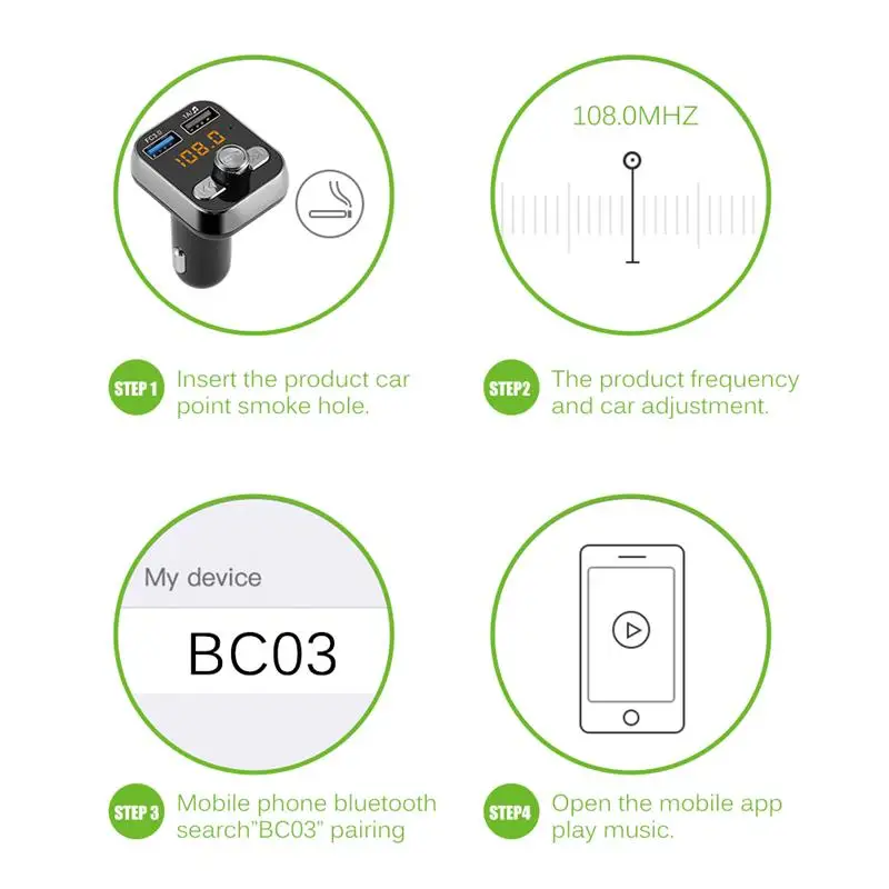 Onever беспроводной автомобильный Bluetooth Mp3 плеер fm-передатчик модулятор Адаптер зарядного устройства с двойным USB автомобильные аксессуары