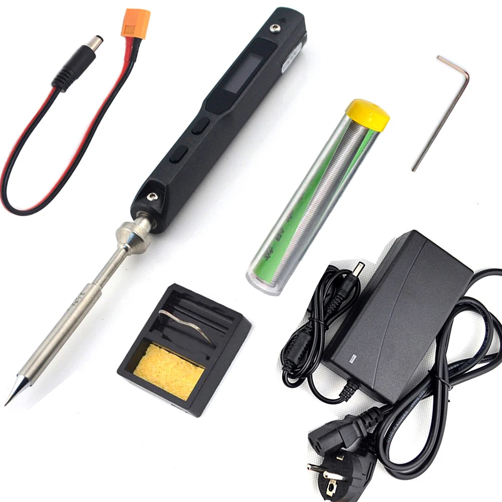 

TS100 65W Mini Electric Soldering Iron Station Kit Digital OLED Display Adjustable Temperature with B2 Solder Tip Power Supply