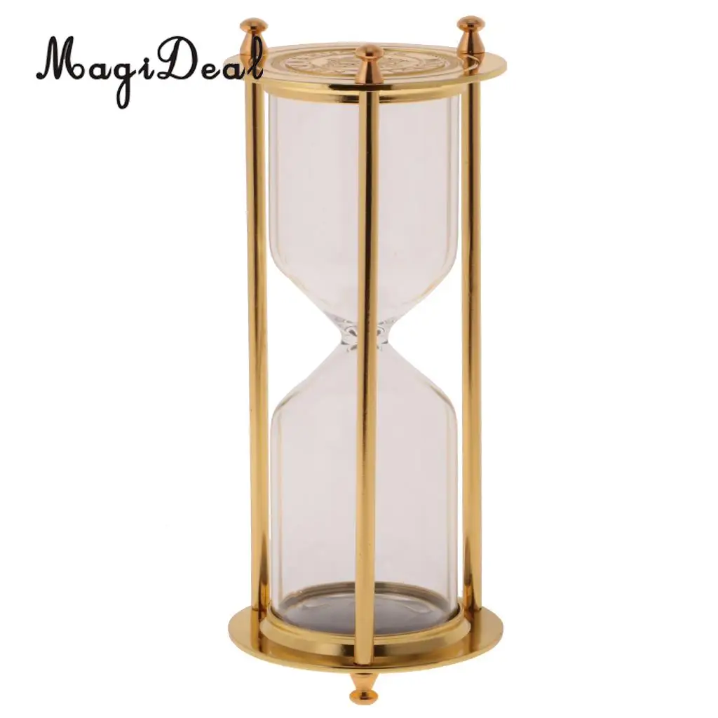 Retro Metal Frame Empty Hourglass Sandglass Sand Timer Living Room Home Office Desk Table Decor Friends Children Novelty Gift