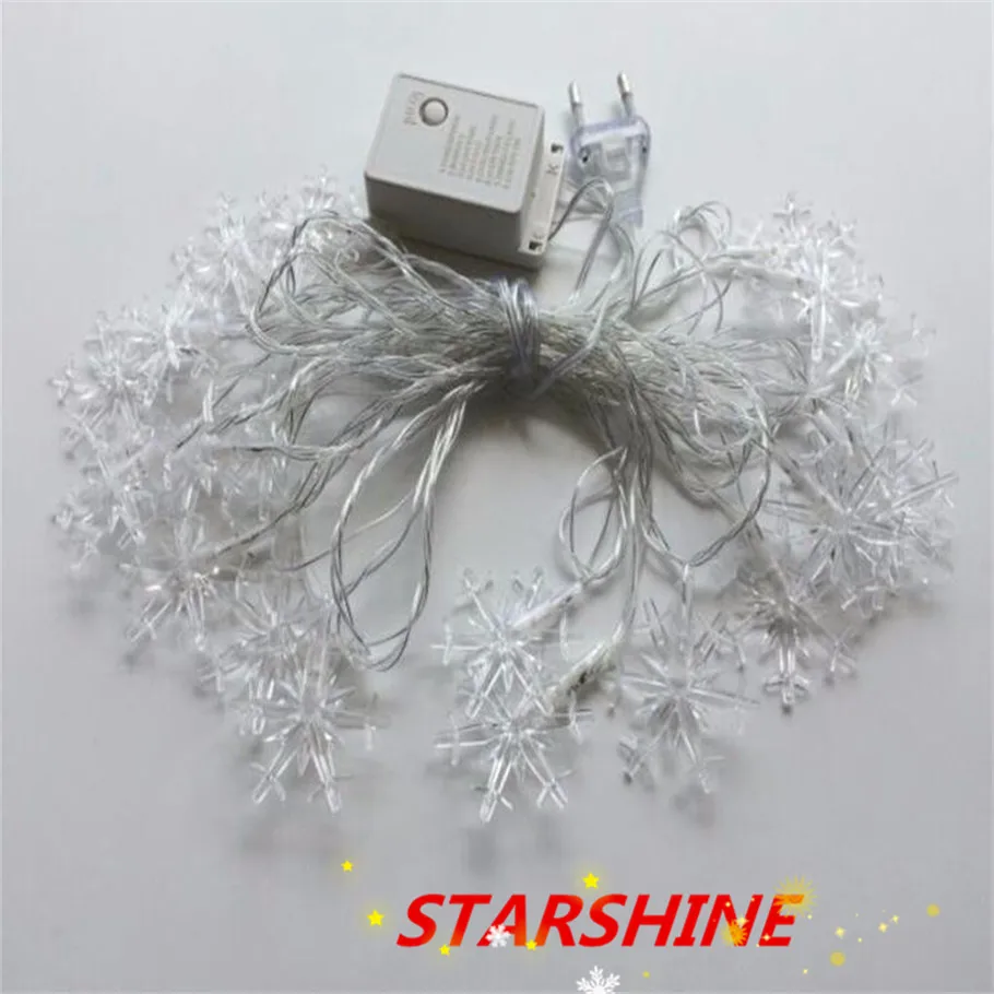 AC220V 10M 50LED Christmas lights snowflake lamp holiday lighting for outdoor/wedding party decoration curtain string lights AC220V 10M 50LED Christmas lights snowflake lamp holiday lighting for outdoor/wedding party decoration curtain string lights