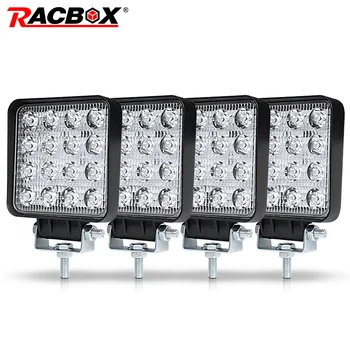

RACBOX 4 inch 48W Square LED Work Light High Power Spotlight Floodlight For 4x4 Offroad ATV UTV Truck Tractor Motorcycle lights