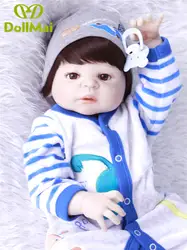 Мальчик bebes reborn dolls 22 "NPK полный Силиконовый reborn baby dolls для ребенка подарок может войти в воду мягкие куклы BJD