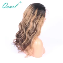 150% Ombre 1B/4 Highlights27# Blonde Baby Hair Remy Brazilian Human Hair FUll Lace WIg Pre-Plucked Remy Wigs