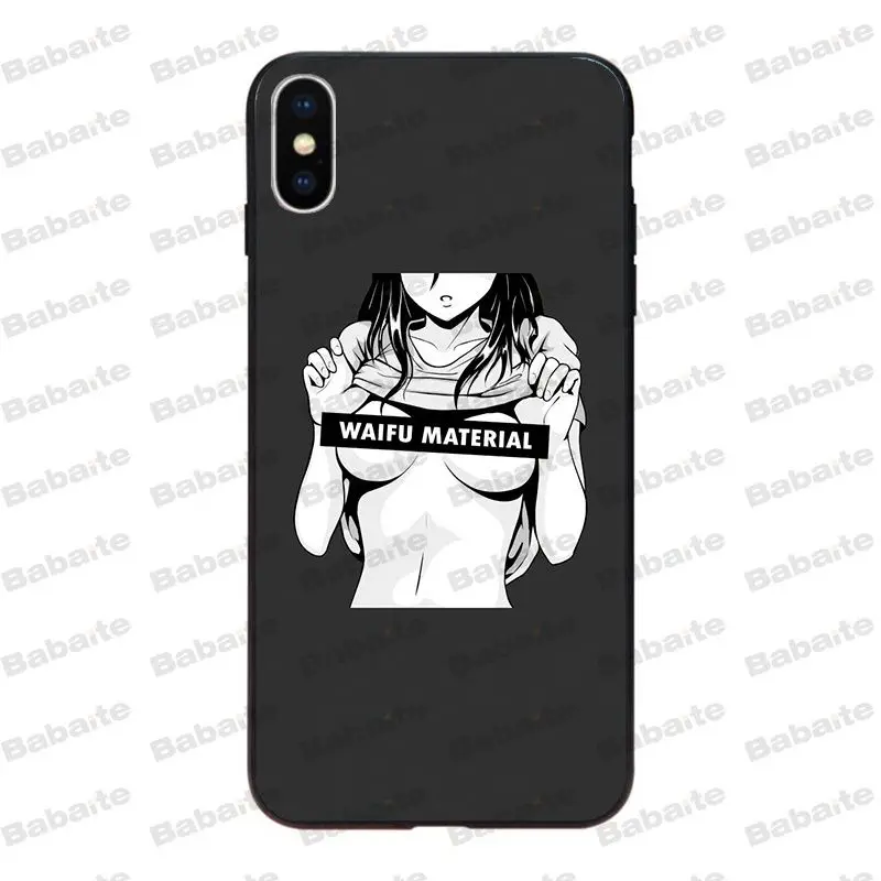 Babaite Sugoi Senpai аниме Waifu черный мягкий чехол для телефона для iPhone 8 7 6 6S Plus X Xs Xr XsMax 5 5S SE 5c Coque11 11pro 11promax - Цвет: A6