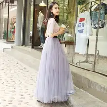 Сезон: весна-лето женские винтажные юбки эластичные однотонные Тюлевая юбка в сеточку длинные плиссированная юбка-пачка Высокая талия Женская мода обувь для девочек