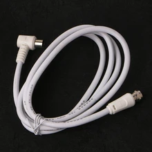 OOTDTY-câble d'antenne de télévision | Blanc, 6,6ft 9.5mm 90 degrés masculin de type F mâle Coaxial
