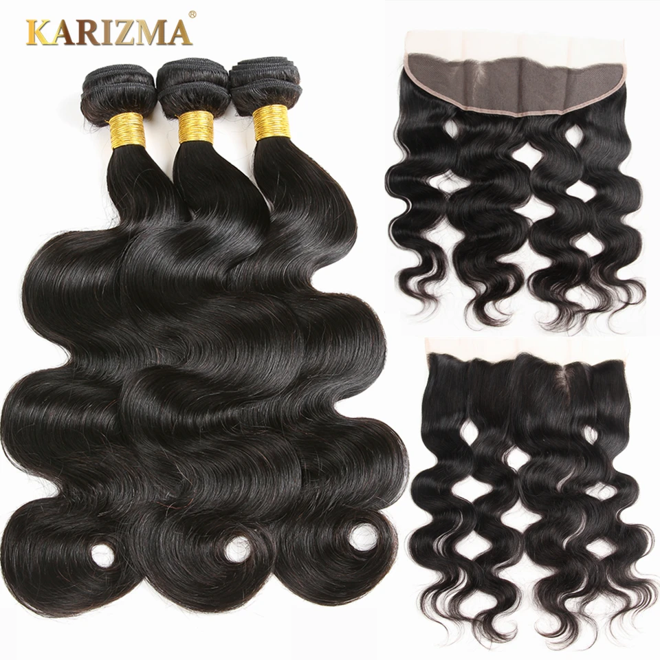 Karizma Peruvian Body Wave Human Hair Bundles With Closure 13 Karizma Peruvian Body Wave Human Hair Bundles With Closure 13