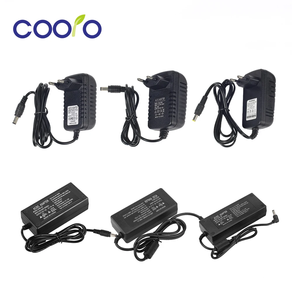 

AC 100V-240V to DC 12V 1A 2A 3A 5A 6A 8A 10A Lighting Transformers Power Supply Adapter Converter Charger For LED Strip Light