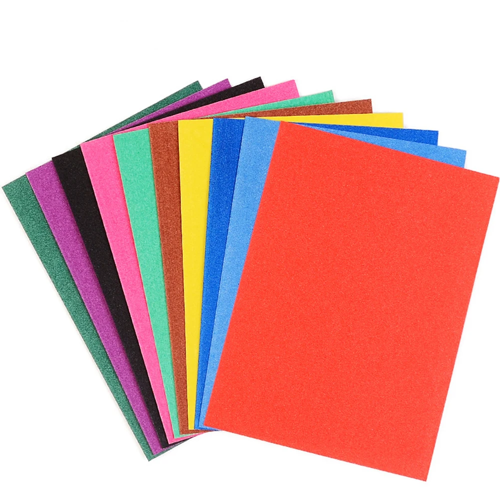 

DIY Crafting Bright Color For Children Glitter Paper For Crayon Drawing Supplies Sheets 10 Colors Drawing Paper Art Paper