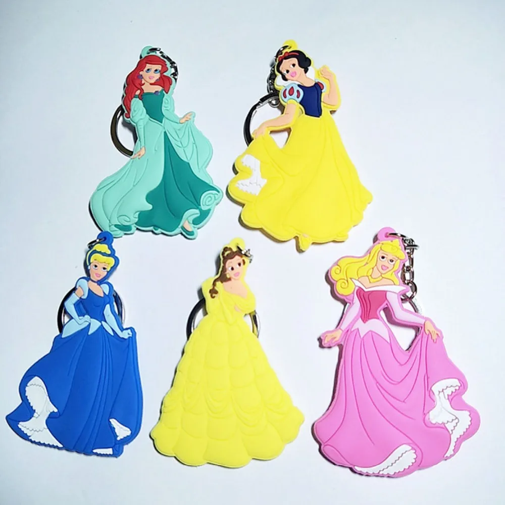 

Snow White cartoon PVC keychain mermaid cute classic anime silicona para llaves pendant Jewelry Accessory Chaveiro Llaveros gift