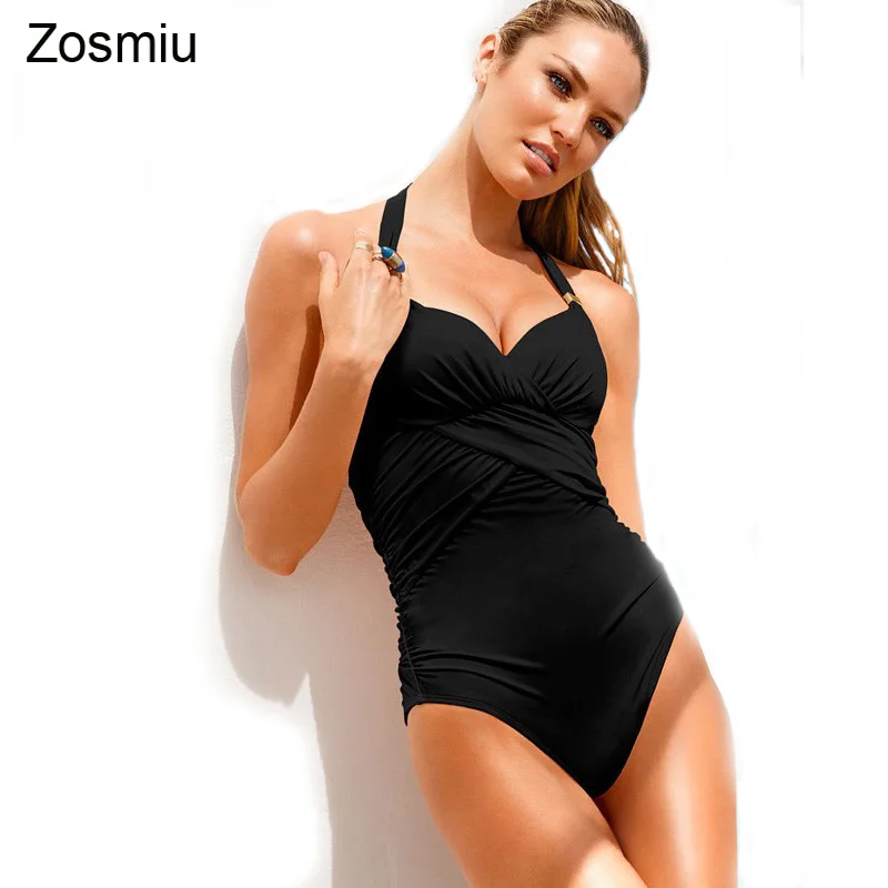 

Zosmiu New Girls Bodysuit Monokini Cross Fold Sexy One Piece Swimsuits Hot Backless Deep V Swimwear Women Bathing Suit Beachwear