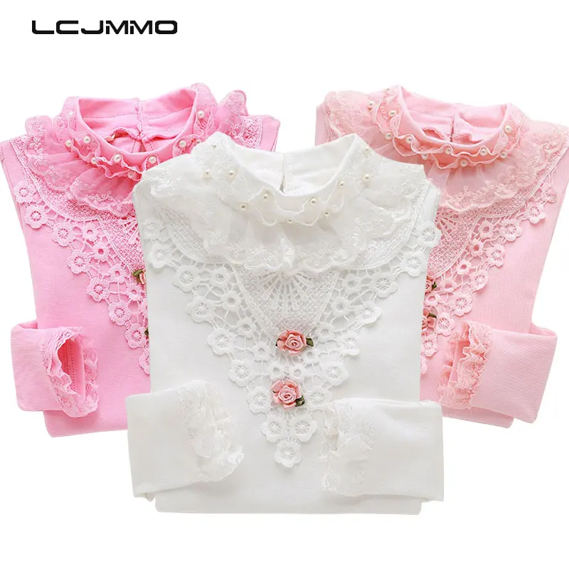 LCJMMO Fashion Spring Lace Girls Blouse Tops 2017 Cotton Long Sleeve Soild Girl School Blouse Shirts Blusas Children Clothing LCJMMO Fashion Spring Lace Girls Blouse Tops 2017 Cotton Long Sleeve Soild Girl School Blouse Shirts Blusas Children Clothing
