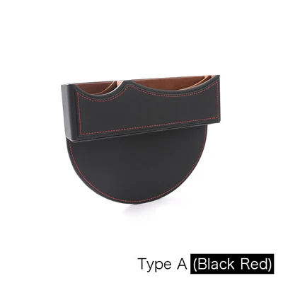Airspeed кожаное автокресло щелевая коробка для хранения зазор органайзер для Volvo XC90 S60 V70 XC60 S80 V50 V40 XC70 S40 автомобильные аксессуары - Название цвета: Black Red Stitches