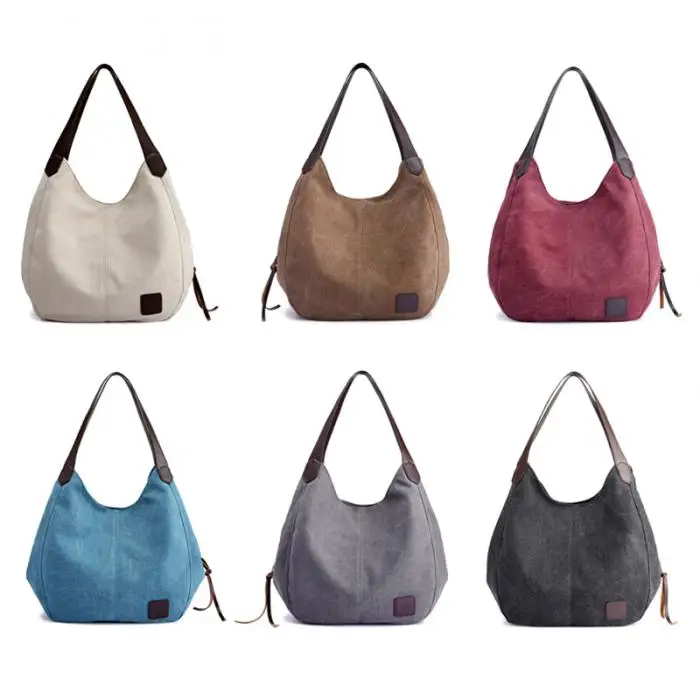 

Women Canvas Handbag Large Capacity Lightweight Casual Shoulder Bags for Shopping AB@W3