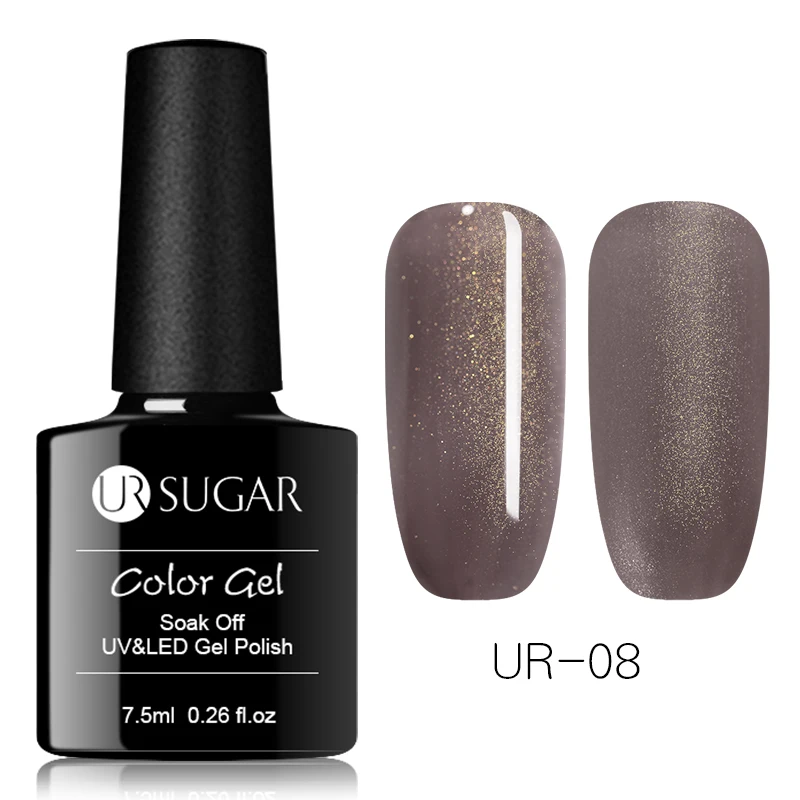 UR SUGAR 7.5ml Shimmer Glitter Gel Nail Polish Brown Pink Color Nail Art Gel Lacquer Soak Off UV Gel Varnish Matte Effect Gel - Цвет: 8