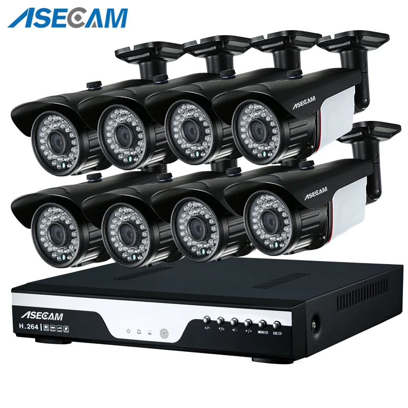 

New 8ch HD 1920p CCTV Camera DVR Video Recorder AHD Outdoor Black Bullet 3mp Security Camera System Kit Surveillance Email alert