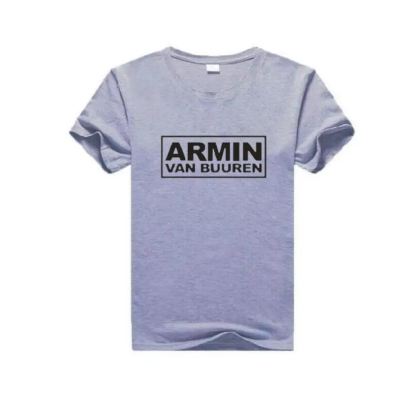Женская свободная футболка ARMIN VAN BUUREN белая с короткими рукавами и буквенным