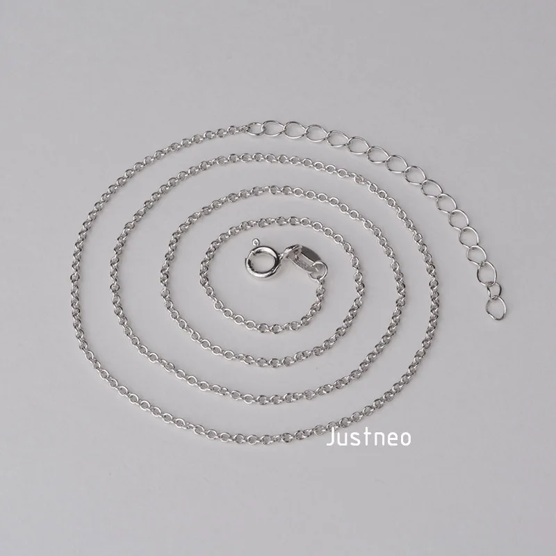 JustNeo, Твердое Серебро 925 пробы, овальная цепочка, ожерелье с родиевой пластиной, Пружинная Застежка, хорошее ювелирное изделие JN029