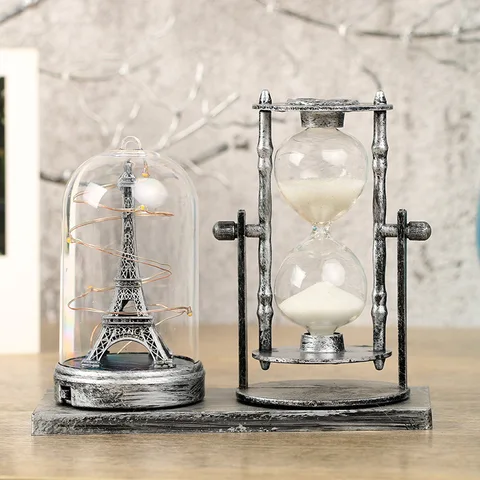Areia de Vidro Modelo de Plástico em Miniatura Crianças os Melhores Moderno Antigo Torre Eiffel Decoração Night Light Craft Ornamento Home Decor Estudo Presentes