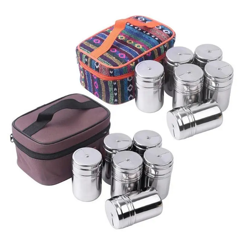 6 unids/set de acero inoxidable frascos de especias sal azúcar pimienta de condimento de almacenamiento latas Cocina Barbacoa al aire libre barbacoa herramienta 6 unids/set de acero inoxidable frascos de especias sal azúcar pimienta de condimento de almacenamiento latas Cocina Barbacoa al aire libre barbacoa herramienta