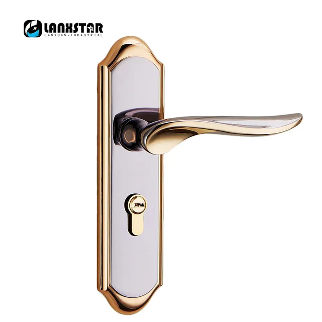 Lanxstar Anti Theft Door Handle Simple European Style Solid Wood Lanxstar Anti Theft Door Handle Simple European Style Solid Wood Doors Minimalist Color Lockset Mechanical