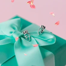 Серьги-гвоздики из стерлингового серебра 925 пробы с милой морковкой для женщин, повседневные стильные серьги для девочки, индивидуальность из стерлингового серебра-ювелирные изделия