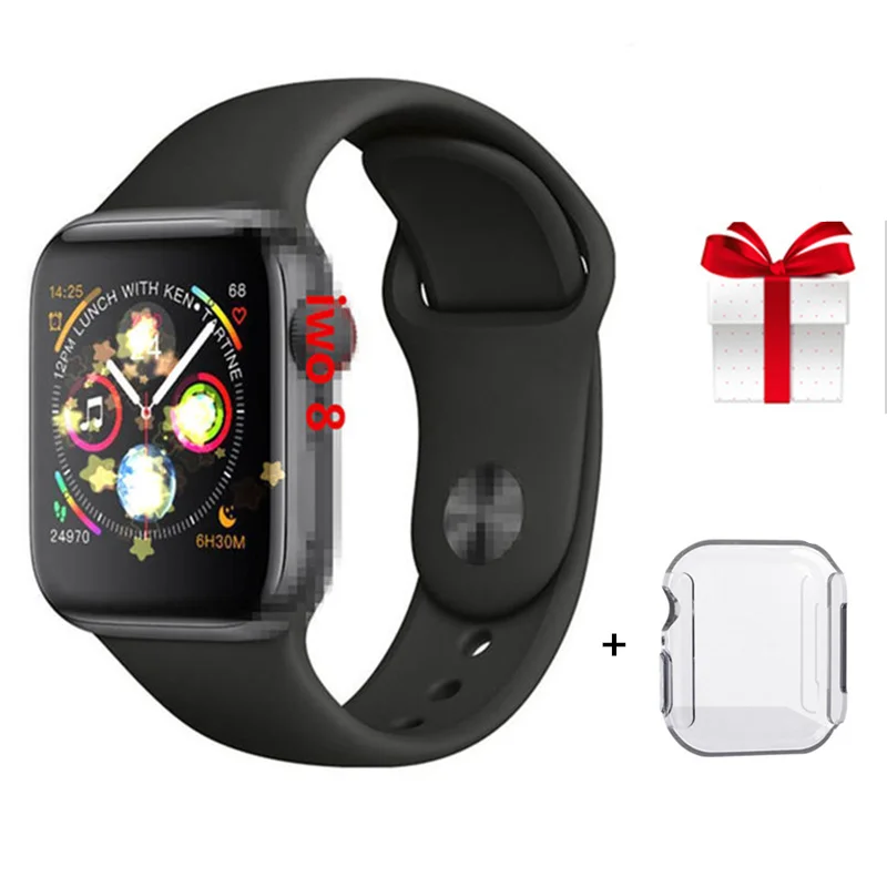 

Smartwatch iwo 8+screen protector case smart watch men Series 4 Heart Rate Monitor Bluetooth Watch For IOS Android VS IWO 7 IWO9