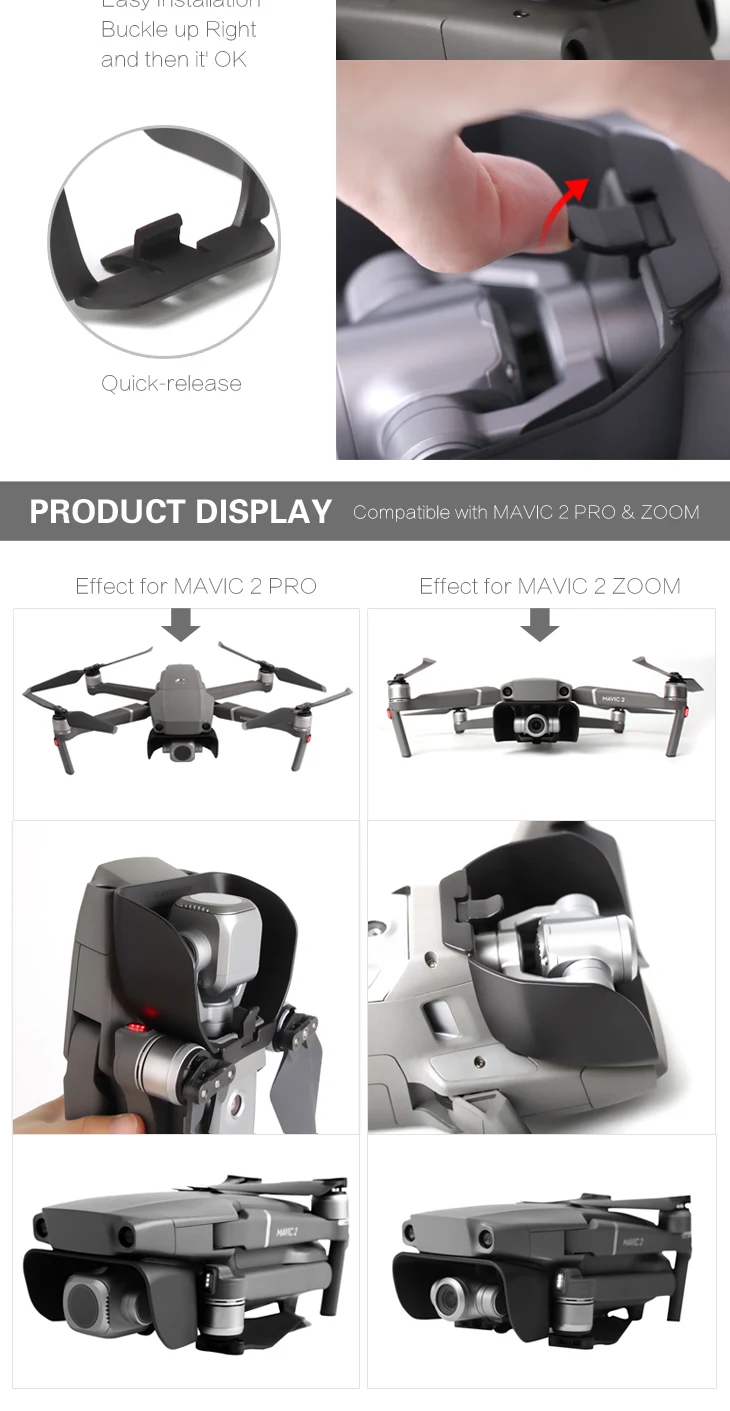 Солнцезащитный козырек защита Подвески объектива камеры Sunhood для DJI MAVIC 2 PRO& ZOOM Drone аксессуары