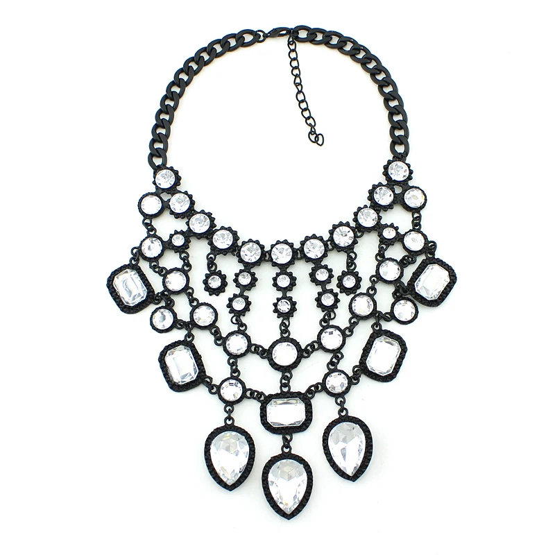 

Vodeshanliwen Brand Crystal Necklaces & Pendants Fashion Luxury Woman Statement Necklace Rhinestone Collar Necklace Jewelry