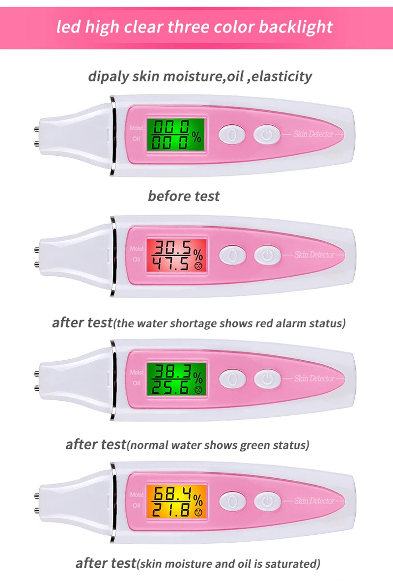 ЖК-дисплей цифровой измеритель влажности воды масло кожи тестер качества воды анализатор состояния кожи уход за кожей здоровье