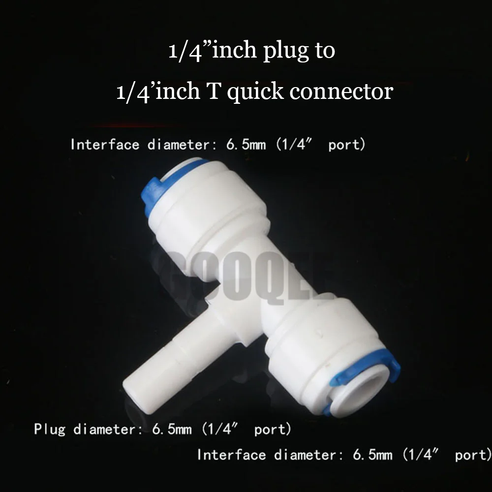 RO пластиковая трубка для воды фитинг локоть 1/" шланг соединения 1/4" до 3/" вода обратного осмоса разъем для аквариумной системы - Цвет: T quick connector