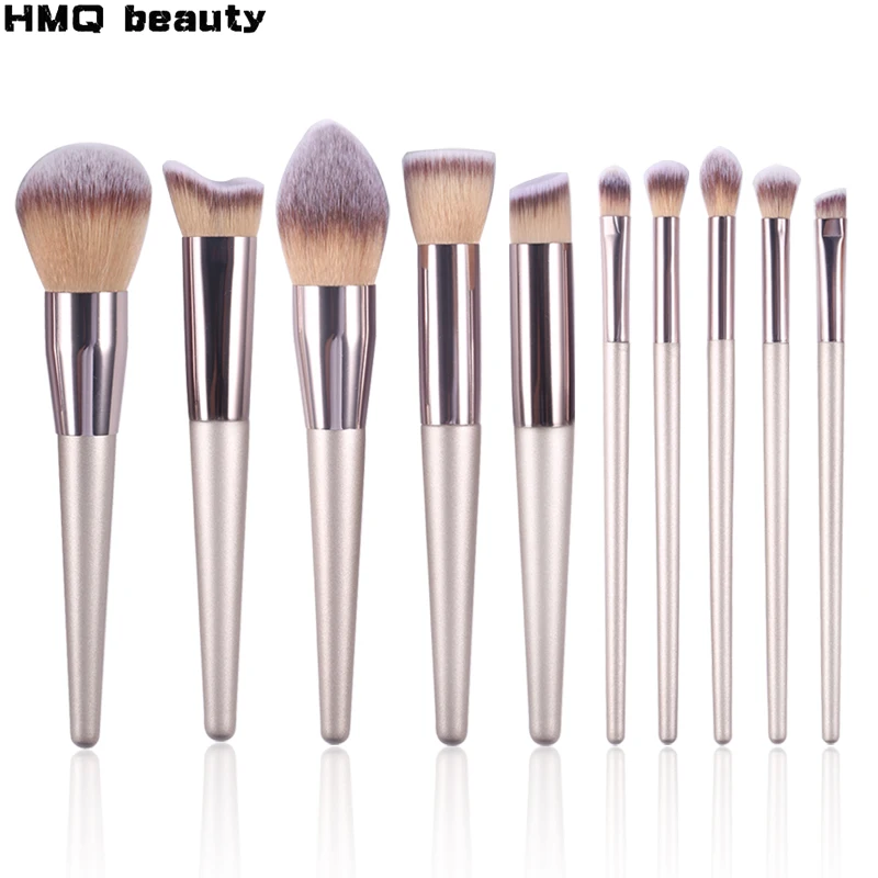 

High Quality Champagne Makeup Brushes Set For Foundation Powder Blush Eyeshadow Concealer Make Up Brush Cosmetics Beauty Tools